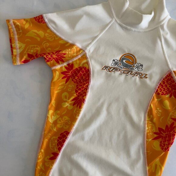 Rip Curl Vintage Surf Swim Tropical Pineapple Tee Shirt Rash Guard - Picture 3 of 8
